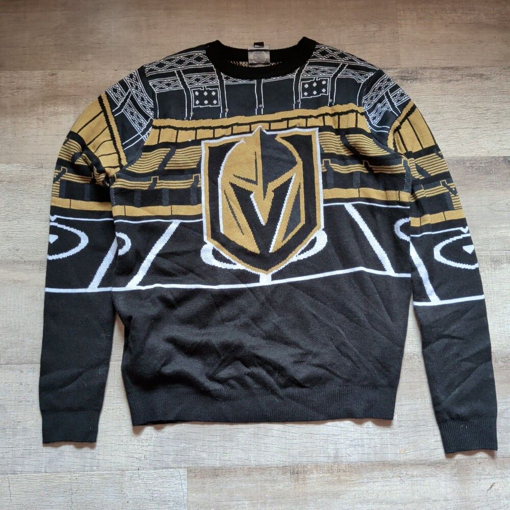 Nwot NHL Vegas Golden Knights Light Up Christmas Sweater Mens L LED